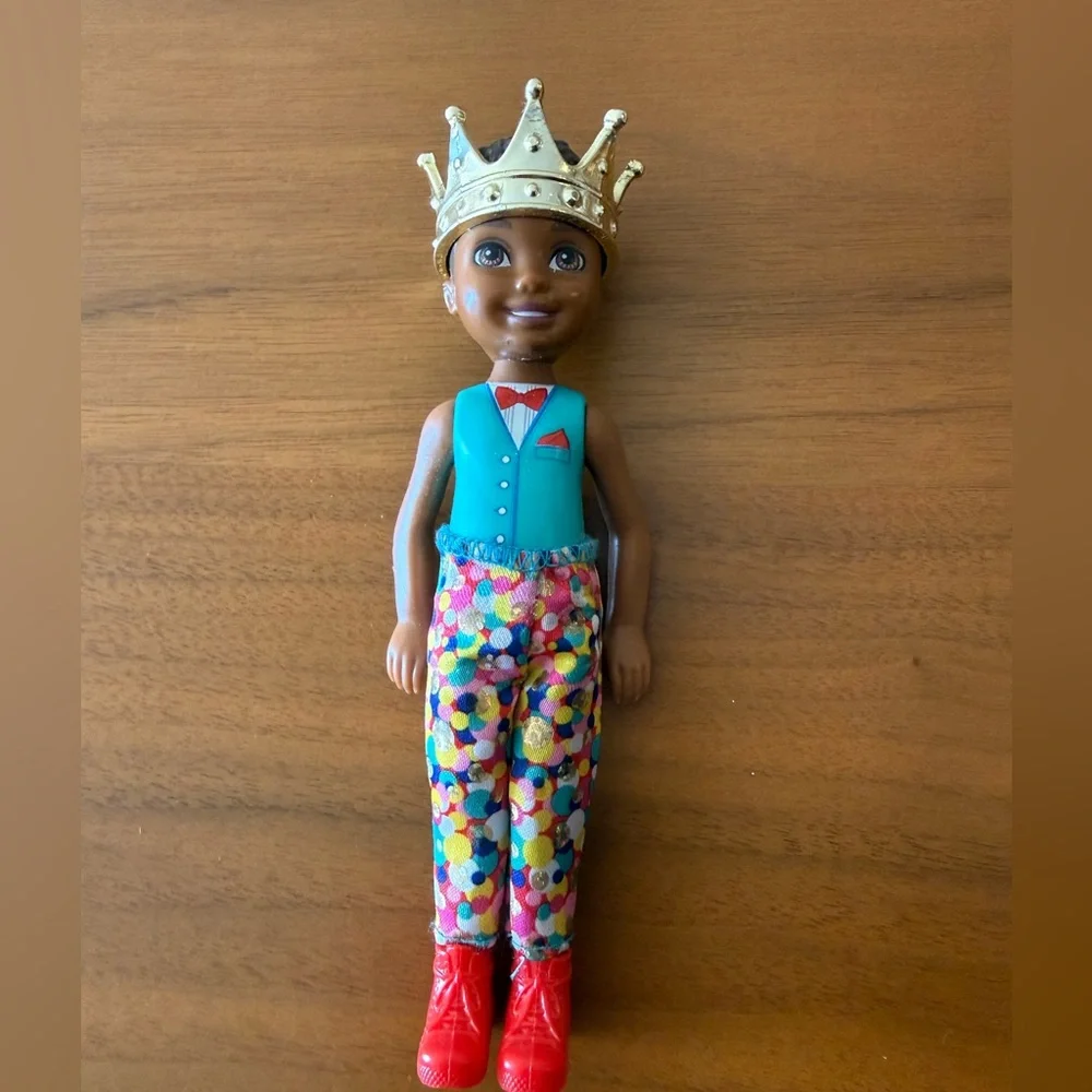Barbie Chelsea Surprise Party Color Reveal Boy Doll with CROWN SHOES BALLOON